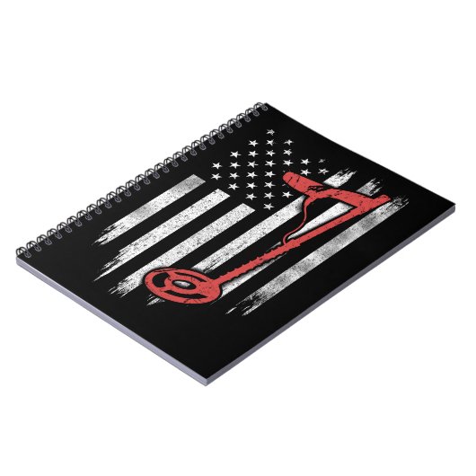 Metaal detecteert Amerikaanse vlag Notitieboek (Linkerzijde)