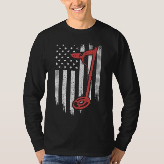 Metaal detecteert Amerikaanse vlag T-shirt (Voorkant)