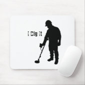 Metaal detecteren - ik dig het - Mousepad Muismat (Met muis)