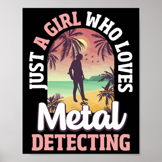 Metaal Detecteren Metaal Detector Meisje Treasure Poster (Voorkant)