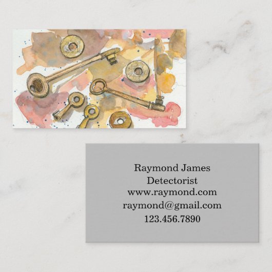 Metaal Detecteren Relic Treasure Hunter Sleutels M Visitekaartje (Voorkant / Achterkant)