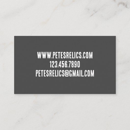 Metaal Detecteren Relic Treasure Hunter Visitekaartje (Achterkant)