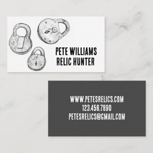 Metaal Detecteren Relic Treasure Hunter Visitekaartje (Voorkant / Achterkant)