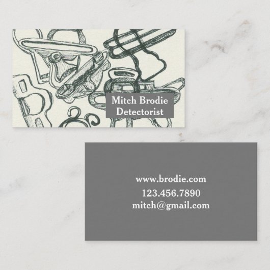 Metaal Detecteren Relic Treasures Suspender Clips Visitekaartje (Voorkant / Achterkant)