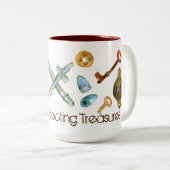 Metaal Detecteren Schatten Oude Sleutels Buttonnen Tweekleurige Koffiemok (Voorkant rechts)