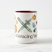 Metaal Detecteren Schatten Oude Sleutels Buttonnen Tweekleurige Koffiemok (Center)