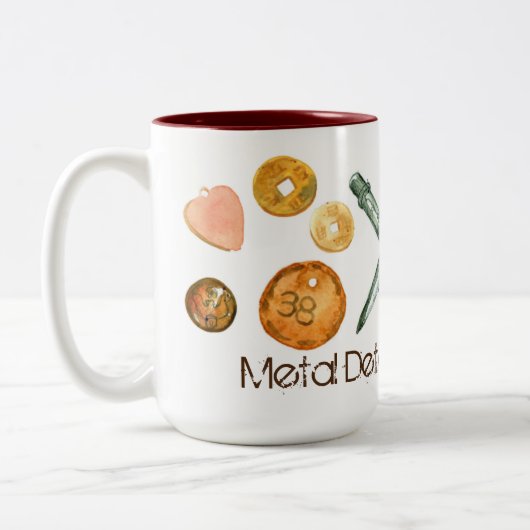 Metaal Detecteren Schatten Oude Sleutels Buttonnen Tweekleurige Koffiemok (Links)