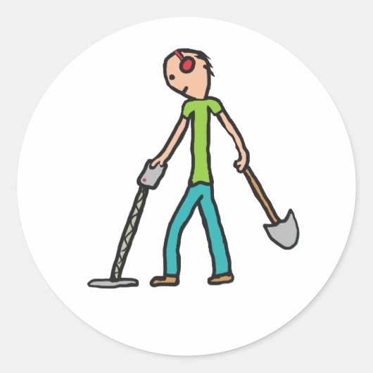 Metaal detecterende detector ronde sticker (Voorkant)