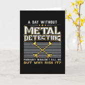 Metaal Detectorist Goud Gift Idee Kaart (Gele Bloem)