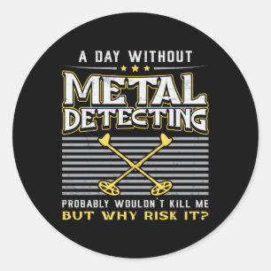 Metaal Detectorist Goud Gift Idee Ronde Sticker