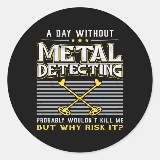 Metaal Detectorist Goud Gift Idee Ronde Sticker (Voorkant)