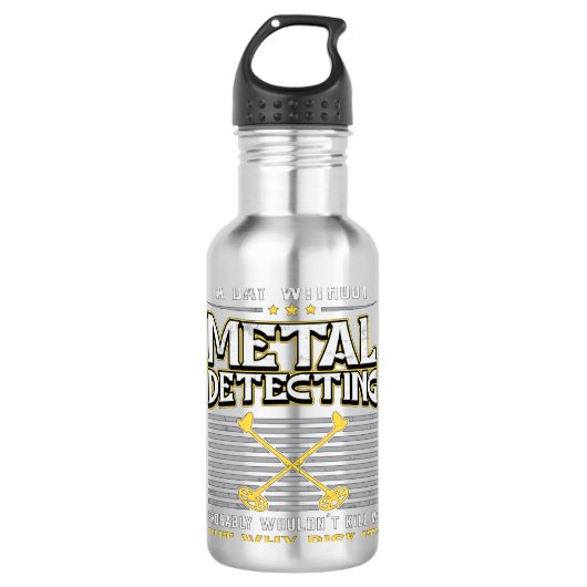 Metaal Detectorist Goud Gift Idee Waterfles (Voorkant)