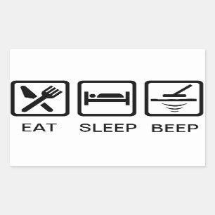 metaal die EAT-SLAAP-PIEP overdrukplaatje ontdekke Rechthoekige Sticker