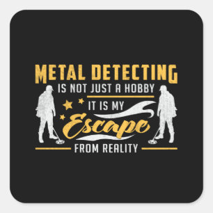 Metaal die Gouden Detectorist Gift Idee ontdekken Vierkante Sticker