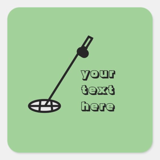 Metaal die minimale Sage Groen ontdekken Vierkante Sticker (Voorkant)