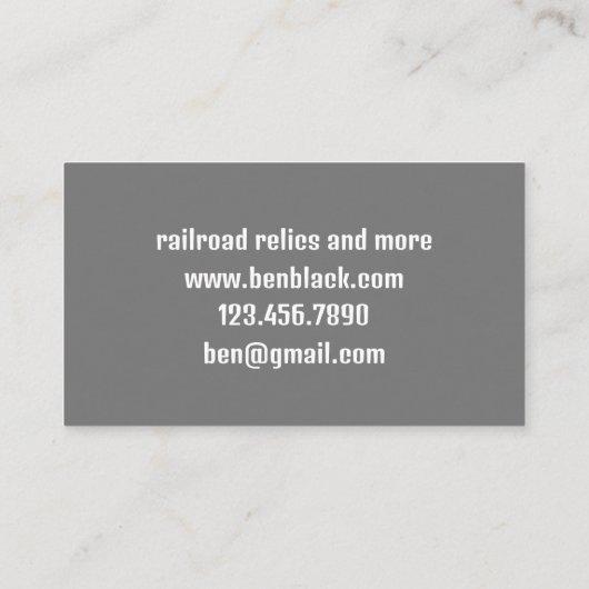 Metaal die Relic Spoorwegslot ontdekken Datumspijk Visitekaartje (Achterkant)