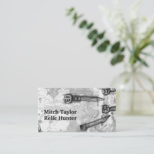 Metaal die Relic Vierkante Spoorweg ontdekken Datu Visitekaartje (Staand voorkant)