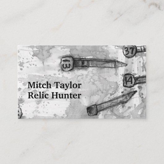 Metaal die Relic Vierkante Spoorweg ontdekken Datu Visitekaartje (Voorkant)