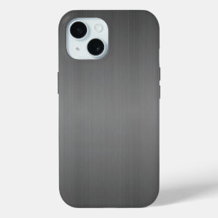 Metaal: donker geborsteld metaal iPhone 15 case