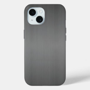 Metaal: donker geborsteld metaal iPhone 15 case
