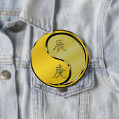 Metaal Draak Ronde Button 4,0 Cm (In situ)