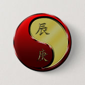 Metaal Draak Ronde Button 5,7 Cm (Voorkant)