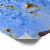 Metaal en blauwe verf textuur. poster (Hoek)