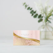 Metaal en gekreukeld Folie Wave Roos Gold ID811 Visitekaartje (Staand voorkant)