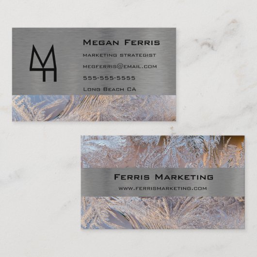 Metaal en glas Modern Visitekaartje (Voorkant / Achterkant)