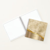 Metaal en Glitter Golf Goud ID807 Notitieboek (Binnen)