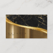 Metaal en Glitter Marble Wave Black Gold ID808 Visitekaartje (Voorkant)