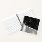 Metaal en Glitter Marble Wave Blk Silver ID808 Notitieboek (Binnen)