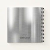 Metaal en Glitter Marble Wave Blk Silver ID808 Notitieboek (Achterkant)