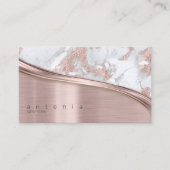 Metaal en Glitter Marble Wave Roos Gold ID808 Visitekaartje (Voorkant)