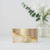 Metaal en Glitter Wave Gold ID807 Visitekaartje (Staand voorkant)