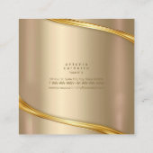 Metaal en Glitter Wave Gold Sq ID807 Vierkante Visitekaartje (Achterkant)