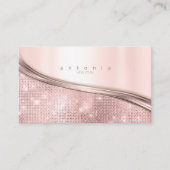 Metaal en Glitter Wave Roos Gold ID807 Visitekaartje (Voorkant)