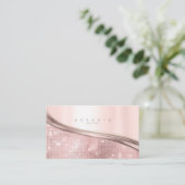 Metaal en Glitter Wave Roos Gold ID807 Visitekaartje (Staand voorkant)