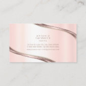 Metaal en Glitter Wave Roos Gold ID807 Visitekaartje (Achterkant)