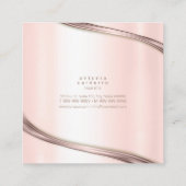 Metaal en Glitter Wave Roos Gold Sq ID807 Vierkante Visitekaartje (Achterkant)