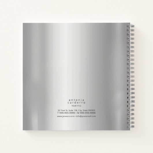 Metaal en Glitter Wave Silver ID807 Notitieboek (Achterkant)