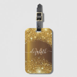 Metaal en Golden Glitter Bagagelabel