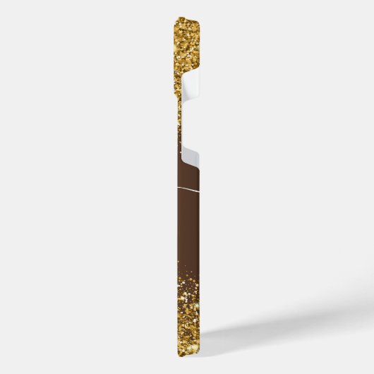 Metaal en Golden Glitter iPhone Hoesje (Linkerkant)