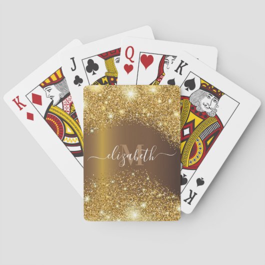 Metaal en Golden Glitter Pokerkaarten (Achterkant)