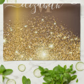 Metaal en Golden Glitter Theedoek (Gevouwen)