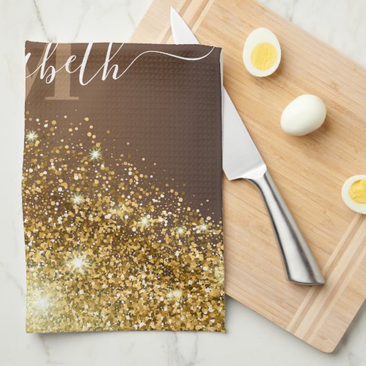 Metaal en Golden Glitter Theedoek (Quarter Fold)