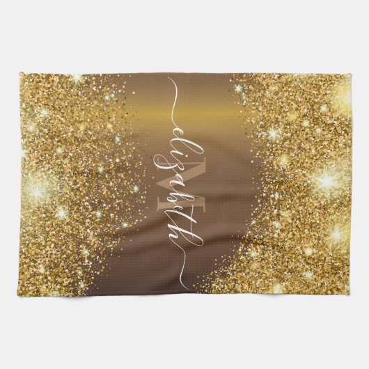 Metaal en Golden Glitter Theedoek (Horizontaal)