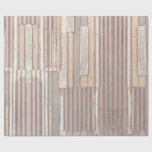 Metaal en hout cadeaupapier (Vlak)