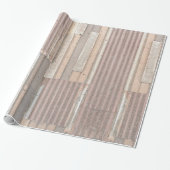 Metaal en hout cadeaupapier (Uitgerold)