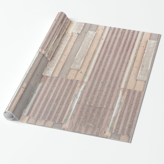 Metaal en hout cadeaupapier (Uitgerold)